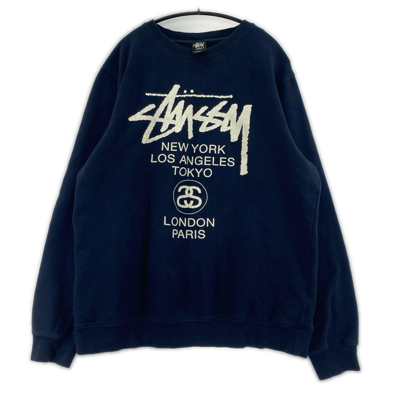 STUSSY ステューシー 裏起毛スウェット sizeX－LARGE/ネイビー 