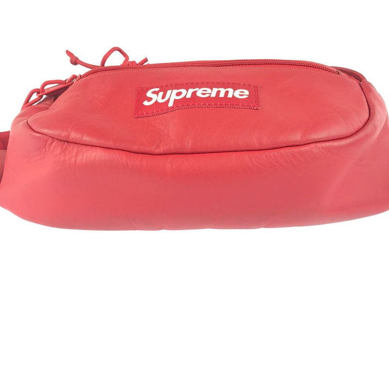中古品】Supreme シュプリーム 23AW LEATHER WAIST BAG RED 23年秋冬