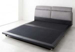 リクライニング機能付き モダンデザインローベッド ベッドフレームのみ クイーン Q×1