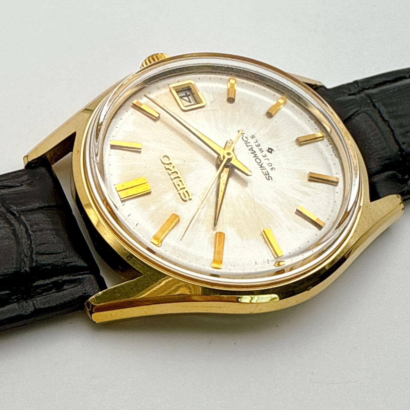 B079【希少・稼働・美品・ヴィンテージ・新品ベルト】SEIKO SEIKOMATIC 