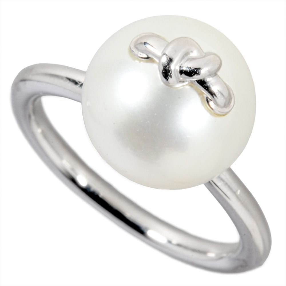 タサキ TASAKI M G メラニージョージャコプロス ノット リング 指輪 約11号 K 18 WG 5.1 パール 10 mm ホワイトゴールド レディース