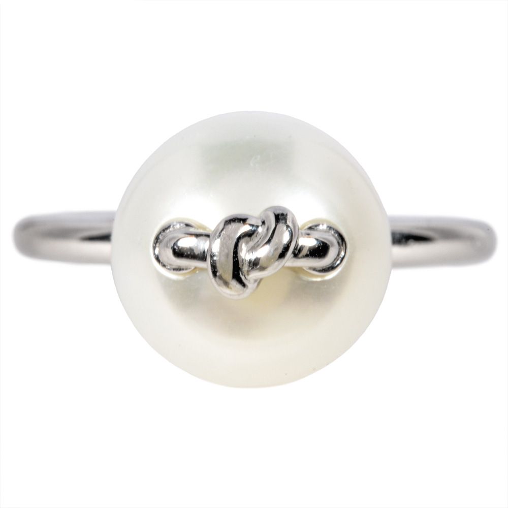 タサキ TASAKI M G メラニージョージャコプロス ノット リング 指輪 約11号 K 18 WG 5.1 パール 10 mm ホワイトゴールド レディース