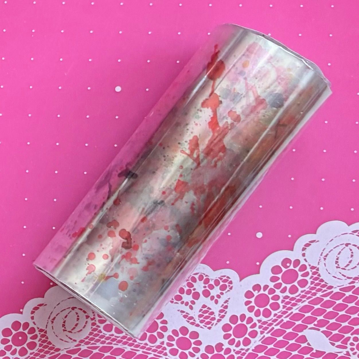 PET 半透明 红蓝 10 cm×6 m 200 cm loop 海外マスキングテープ 海外マステ 背景