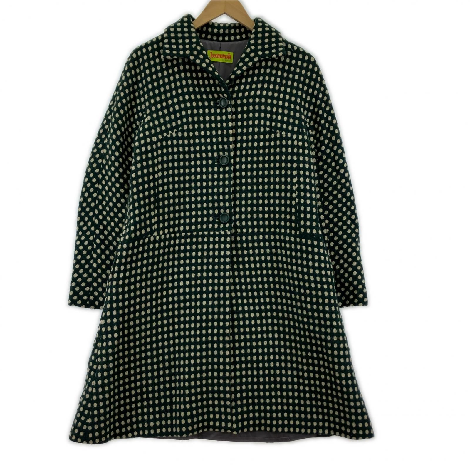 Jocomomola ホコモモラ ウール混 ドットコート size40/グリーン