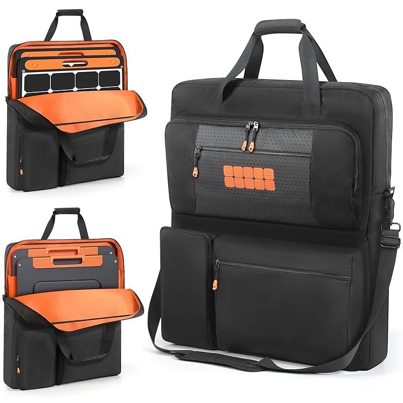 ソーラーパネル収納バッグ Jackery SolarSaga 100 W X 200 ZOUPW 110 に適合して 防水 耐衝撃 高密度 ソーラーパネルバッグ 複数のポケットと取り外し なショルダーストラップ 67 3 0
