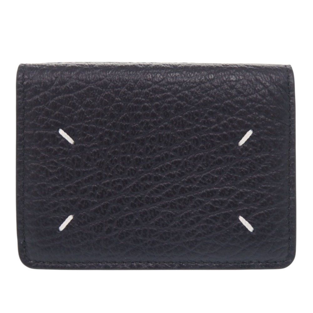 メゾン マルジェラ 4ステッチ レザー ネイビー 三つ折り財布 0070 Maison Margiela