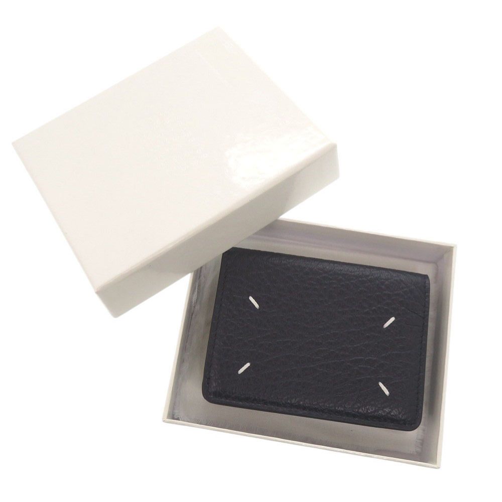 メゾン マルジェラ 4ステッチ レザー ネイビー 三つ折り財布 0070 Maison Margiela