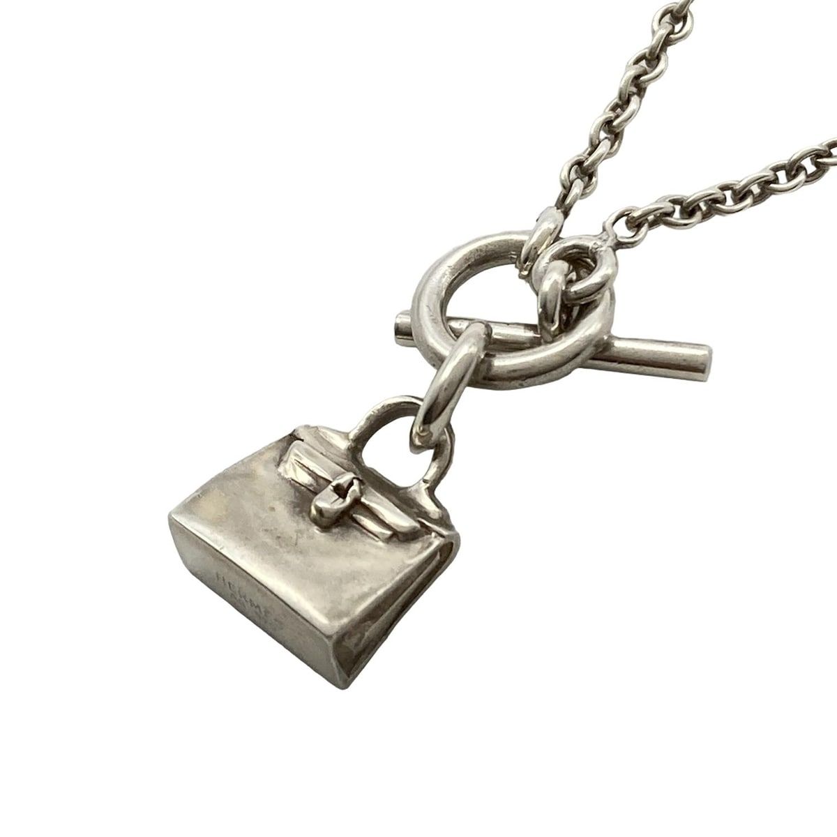 HERMES エルメス ネックレス シルバー ケリーチャーム