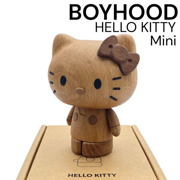 ボーイフッド BOYHOOD HELLO KITTY Mini 木製フィギュア ハローキティ サンリオ オブジェ 置物 ブラウン系 天然オーク材 S 5 Y 271