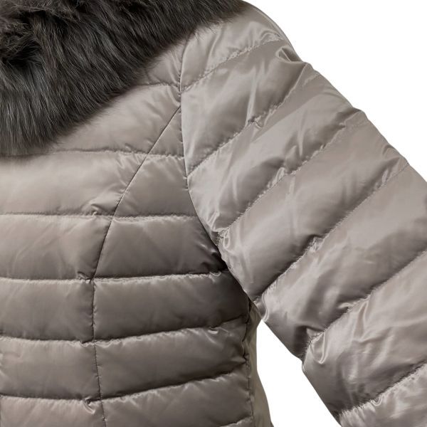 ✨極美品✨Leilianレリアン　ダウンコート　グレー　フォックスファー　11号 ◇ レリアン Leilian フォックスファーダウンコート ロング丈 長袖