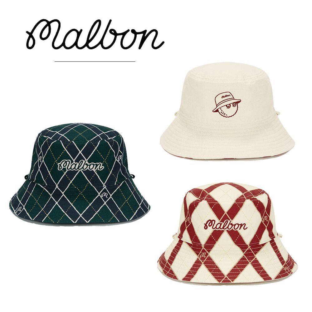1個】両面着用 MALBON GOLF バケットハット ダブルサイド