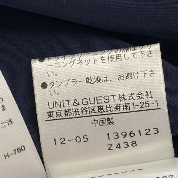 ◇ 美品 エリン ERIN ワンピース 膝丈 長袖 シフォン 袖シアー Aライン ドレープ ネイビー 黒 ブラック 2 S 7号 レディース S5Y246