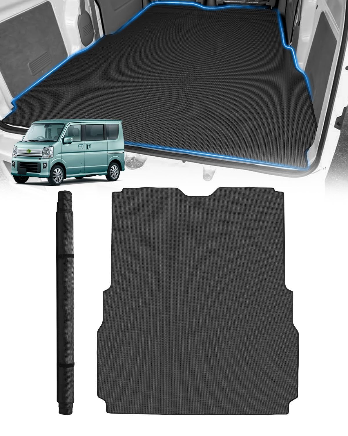 耐汚れ 巻け収納耐摩擦 抗菌性 PVC滑り止め素材 車種 防水マット 装着簡単 交換 2015年 エブリィ wagonに適用 軽トラック every 型 17系 ラゲッジトレイ スクラムバン 2 Dカーゴマット DG 17 V ミニキャブバン 荷