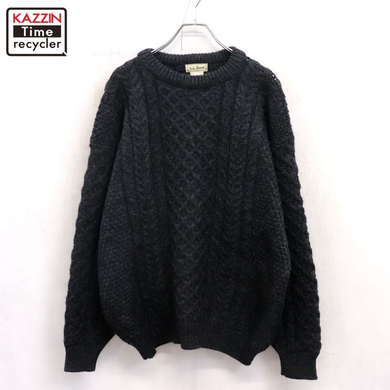 80 s L.L.Bean ケーブル編み ニットセーター メンズ 表記Lサイズ