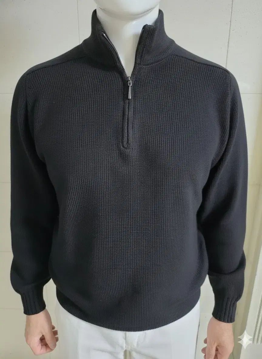 バニー YORK メンズ ハーフ ジップアップ ニット セーター