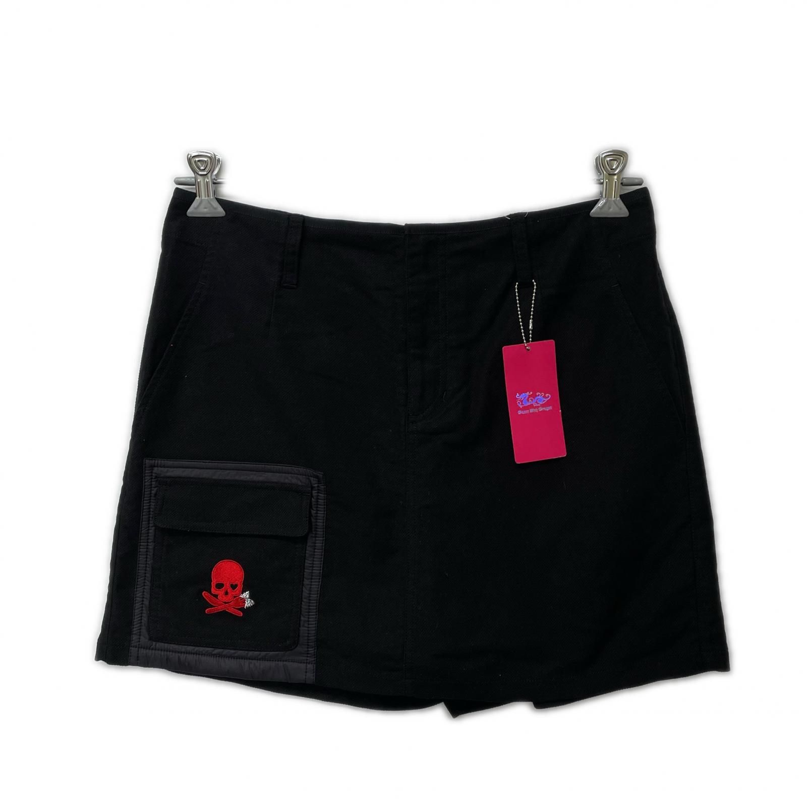 レディース ダンスウィズドラゴン DANCE WITH DRAGON スカート風ショートパンツ 4 LL 黒 スカル