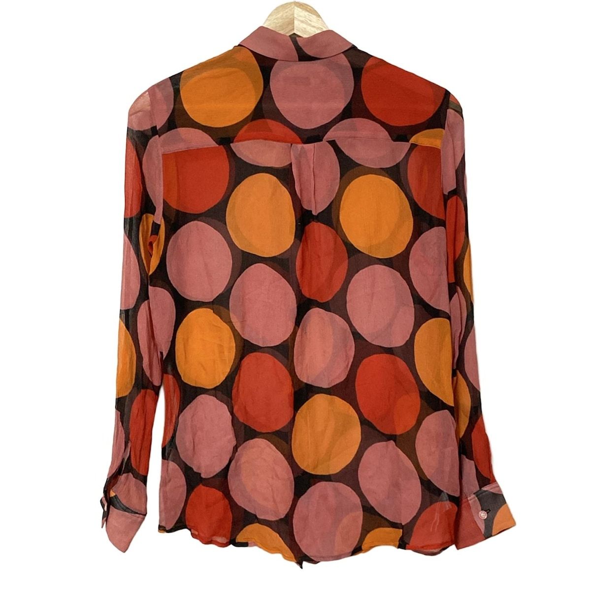 PaulSmith ポールスミス 長袖シャツブラウス サイズ40 L レディース - ピンク×黒×マルチ シルク ドット柄