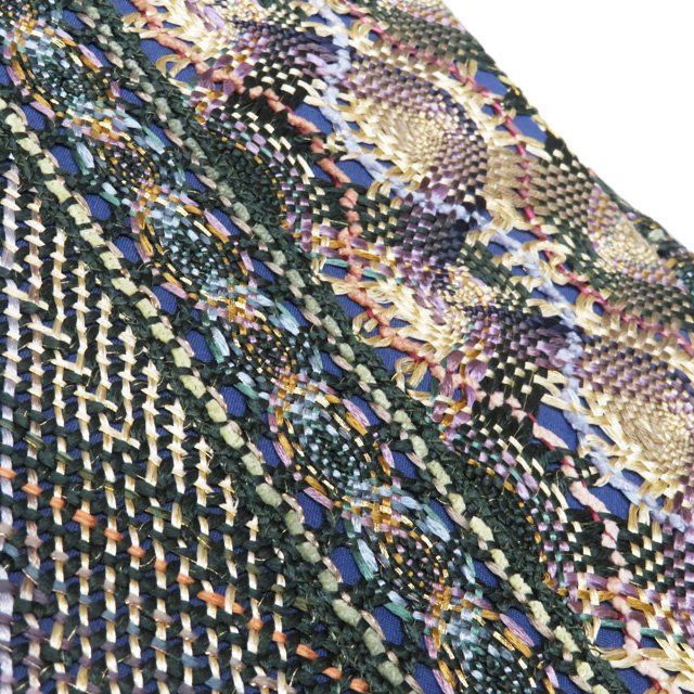 作り帯 付け帯 つけ帯 リサイクル 正絹 仕立て上がり 組帯 組織 金糸 マルチカラー 多色 きもの北條 A 1307-1