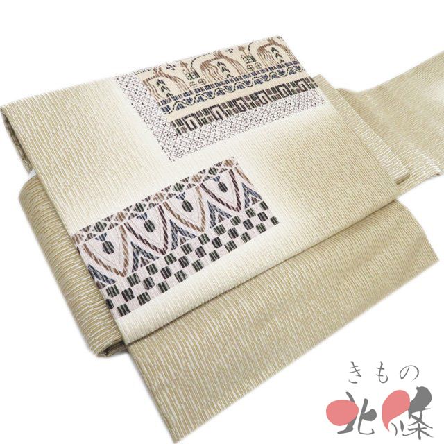 作り帯 付け帯 つけ帯 リサイクル 正絹 仕立て上がり やまと誂製 き 銀通し 木蘭色 多色 きもの北條 A 1307-6