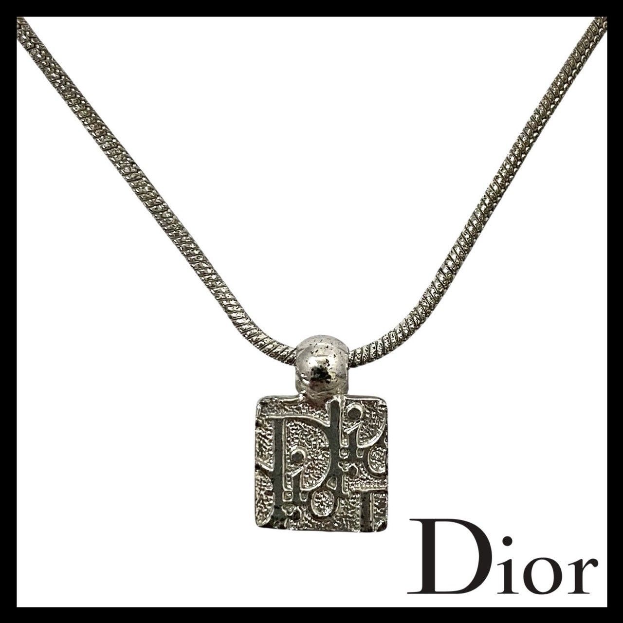 Dior】トロッター ネックレス シルバーカラー アウトレット ライン