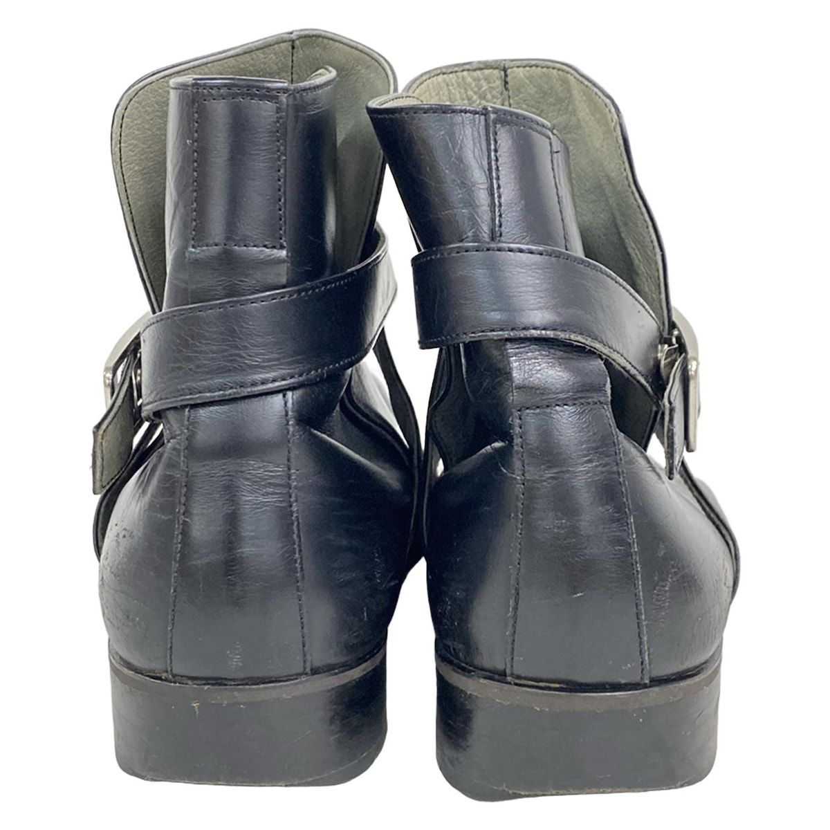 BURBERRY BLACK LABEL サイドバックル レザーブーツ ブラック Burberry Black Label(バーバリーブラックレーベル) ショートブーツ 25