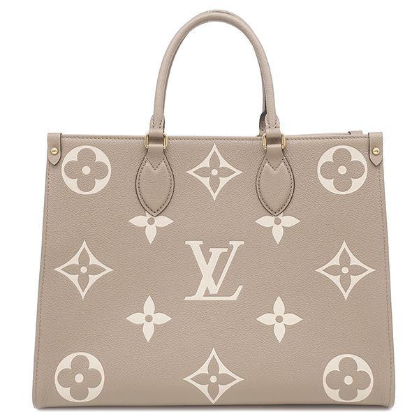 ルイヴィトン LOUIS VUITTON トートバッグ オンザゴー MM モノグラムアンプラント バイカラーモノグラムアンプラントレザー トゥルトレール×クレーム ゴールド金具 グレージュ ショルダーバッグ 肩掛け M 45494 RFID 箱