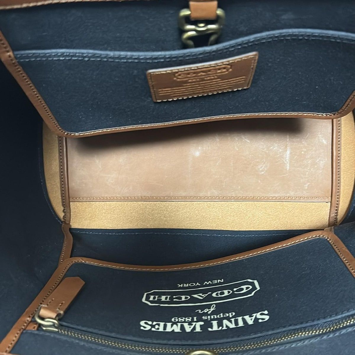 コーチ COACH バッグ トートバッグ レザー ダークネイビー×白 35331 