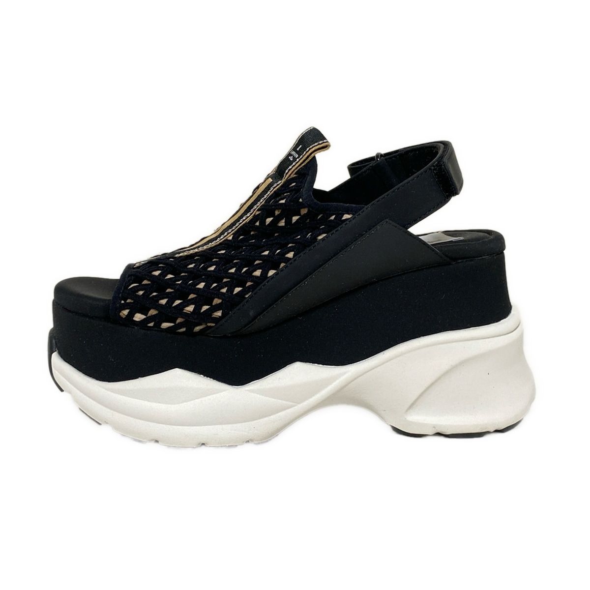 LANVIN en Bleu ランバンオンブルー サンダル M レディース 黒 ベージュ シルバー