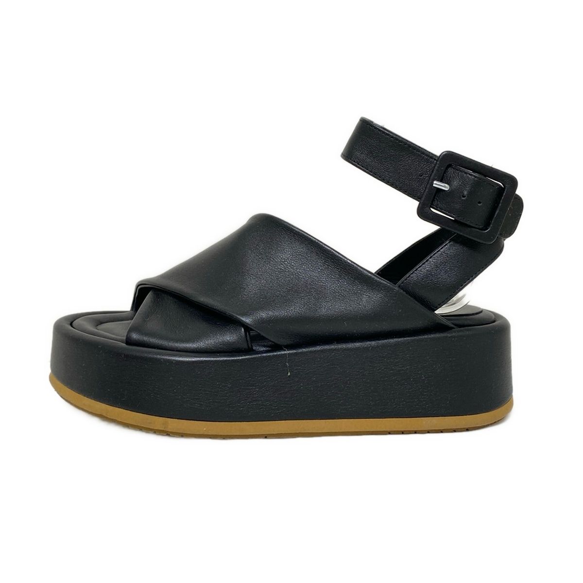 PALOMA BARCELO パロマバルセロ サンダル 36 レディース - 黒 Drawer コラボ|ウェッジソール レザー