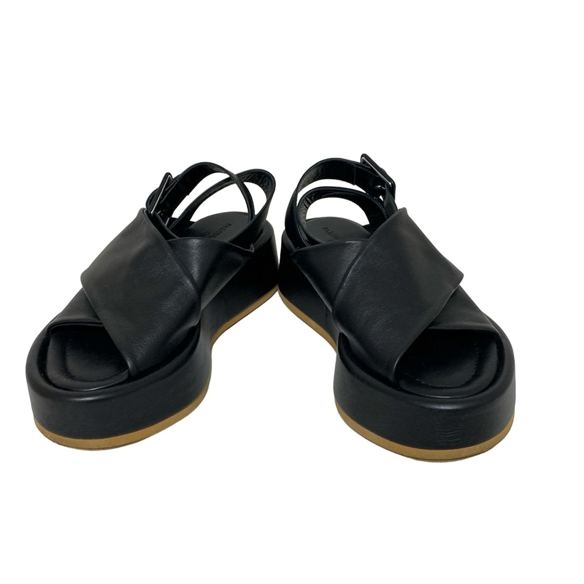 PALOMA BARCELO パロマバルセロ サンダル 36 レディース - 黒 Drawer コラボ ウェッジソール レザー