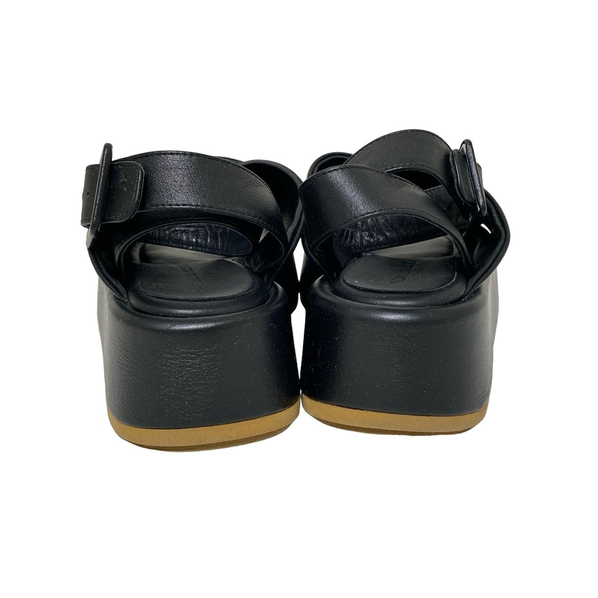  PALOMA BARCELO パロマバルセロ サンダル 36 レディース - 黒 Drawer コラボ ウェッジソール レザー サンダル サンダル ミュール