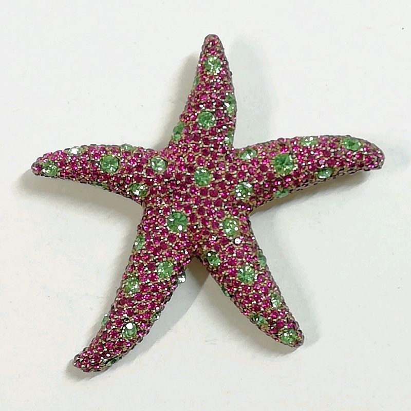 CINER サイナー ブローチ ヒトデモチーフ ピンク グリーン