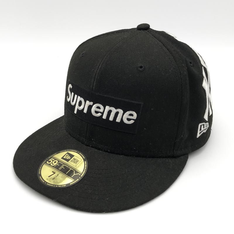 SUPREME × New Era 21AW Yankees Box Logo CAP 7 3/8 58.7cm ブラック