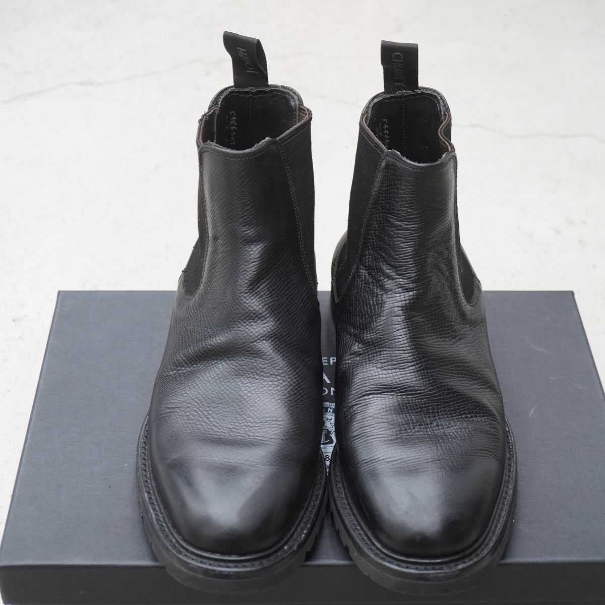 23 AW JOSEPH CHEANEY チーニー ONLY ARK 別注 BARNEY GV チェルシー サイドゴア レザー ブーツ JUPITER カーフ サイズUK 7.5 黒427 P