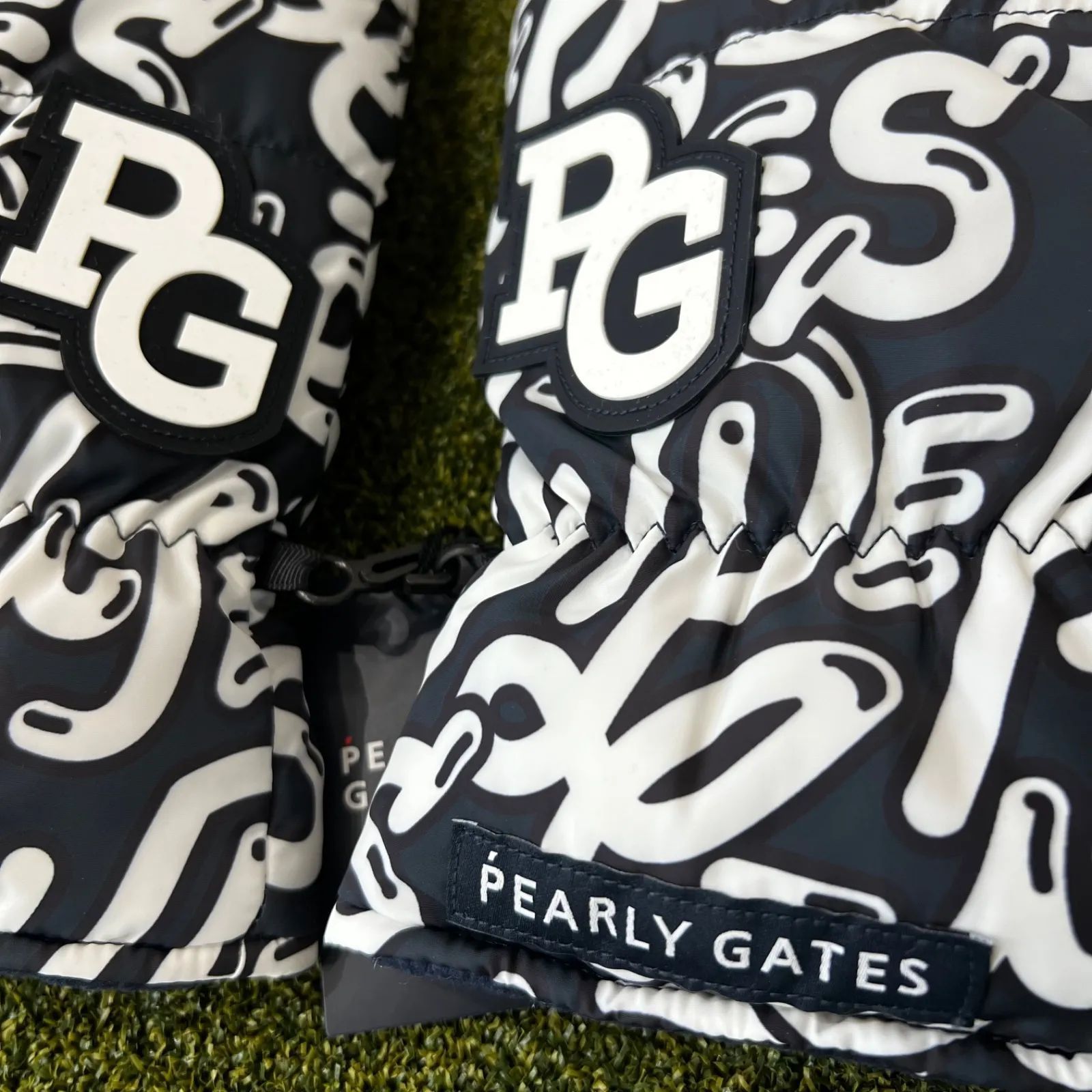 タグ付 PEARLY GATES ぷにぷにロゴ柄ミトン UNISEX