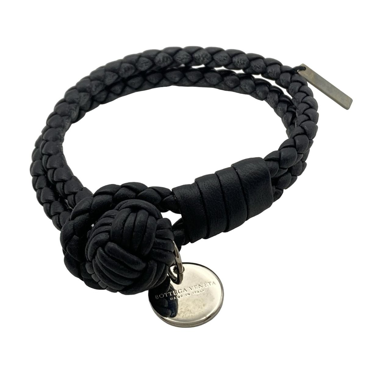 BOTTEGA VENETA(ボッテガヴェネタ) ブレスレット美品 - レザー 黒