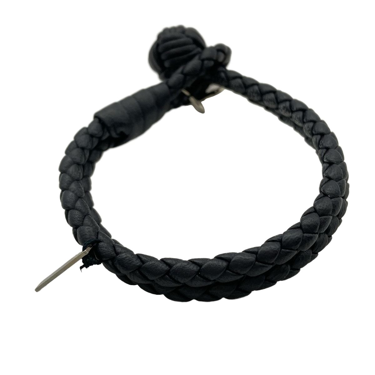 BOTTEGA VENETA(ボッテガヴェネタ) ブレスレット美品 - レザー 黒