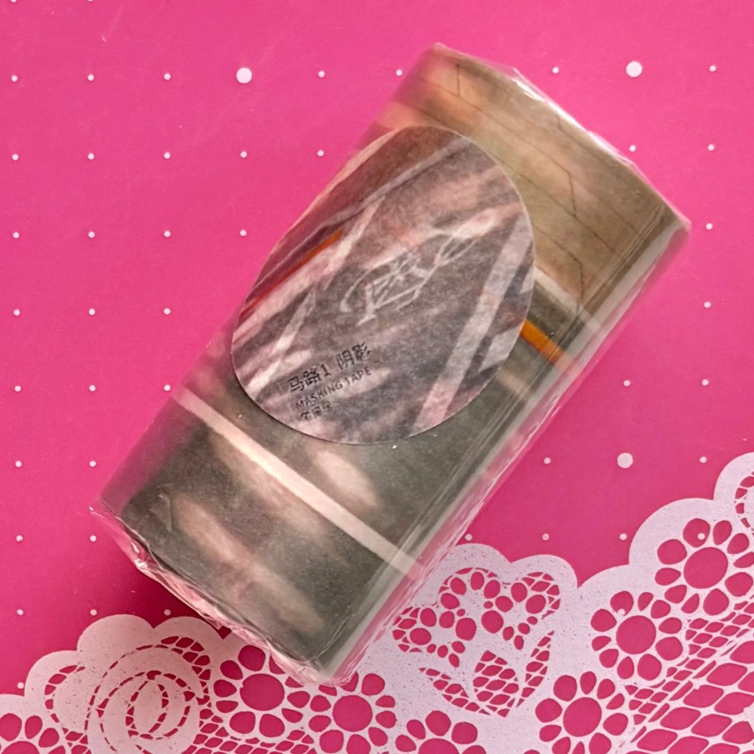 和紙 马路1 阴影 6.7 cm×5 m 100 cm loop 海外マスキングテープ 海外マステ 背景