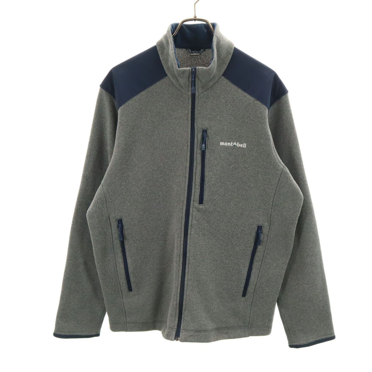 メンズ mont-bell モンベル クリマプラス ニットジャケット XL グレー 