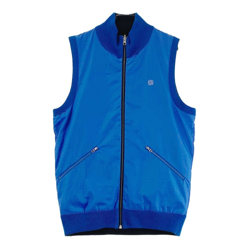サイズ M ST ANDREWS セントアンドリュース リバーシブル ジップベスト 総柄 ブルー系 ゴルフウェア メンズ ストスト