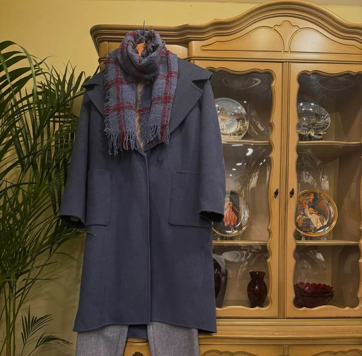 カシミア 50% ウール 5% コート フード WHO