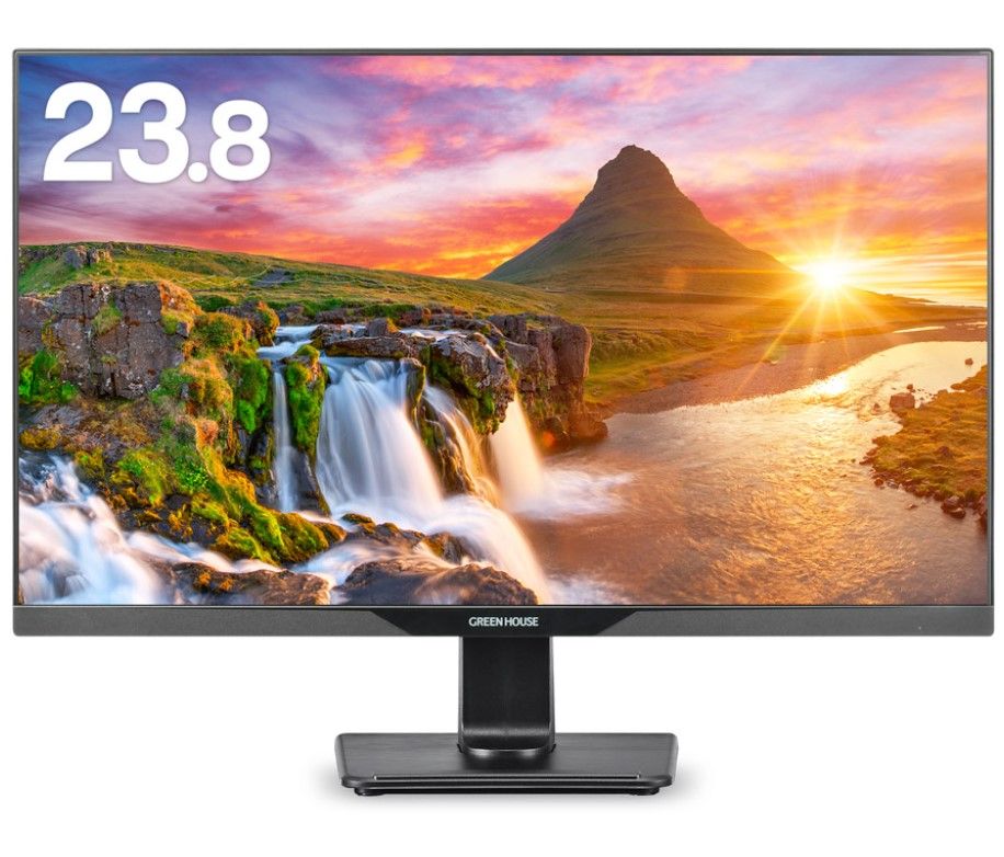開封済 ♥品 GREEN HOUSE ワイド液晶ディスプレイ 23.8型 ブラック GH-LCW 24 L-BK -BK