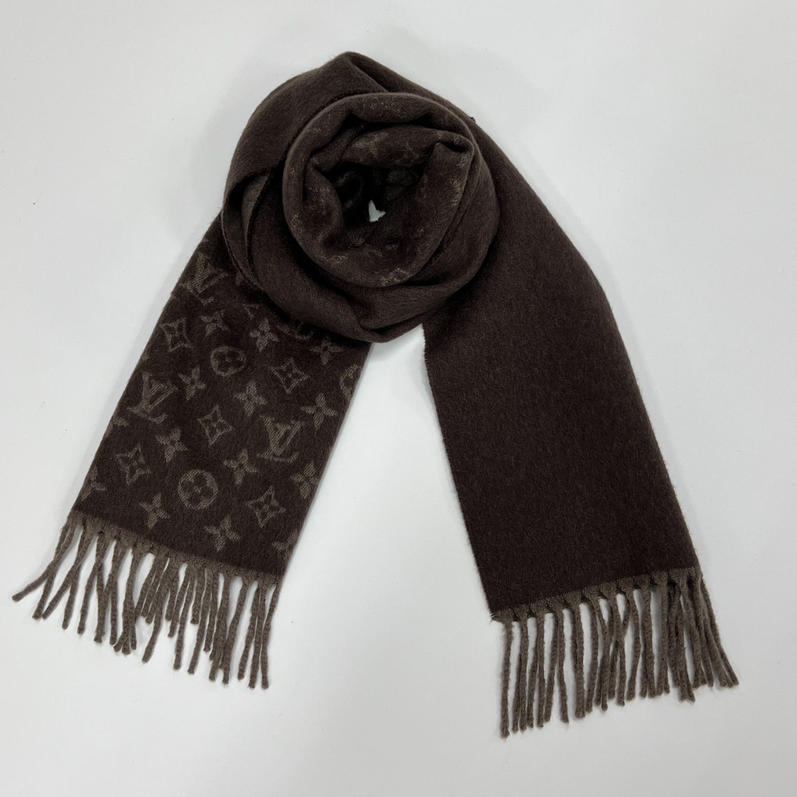 中古】LOUIS VUITTON ルイヴィトン マフラー モノグラム カシミヤ