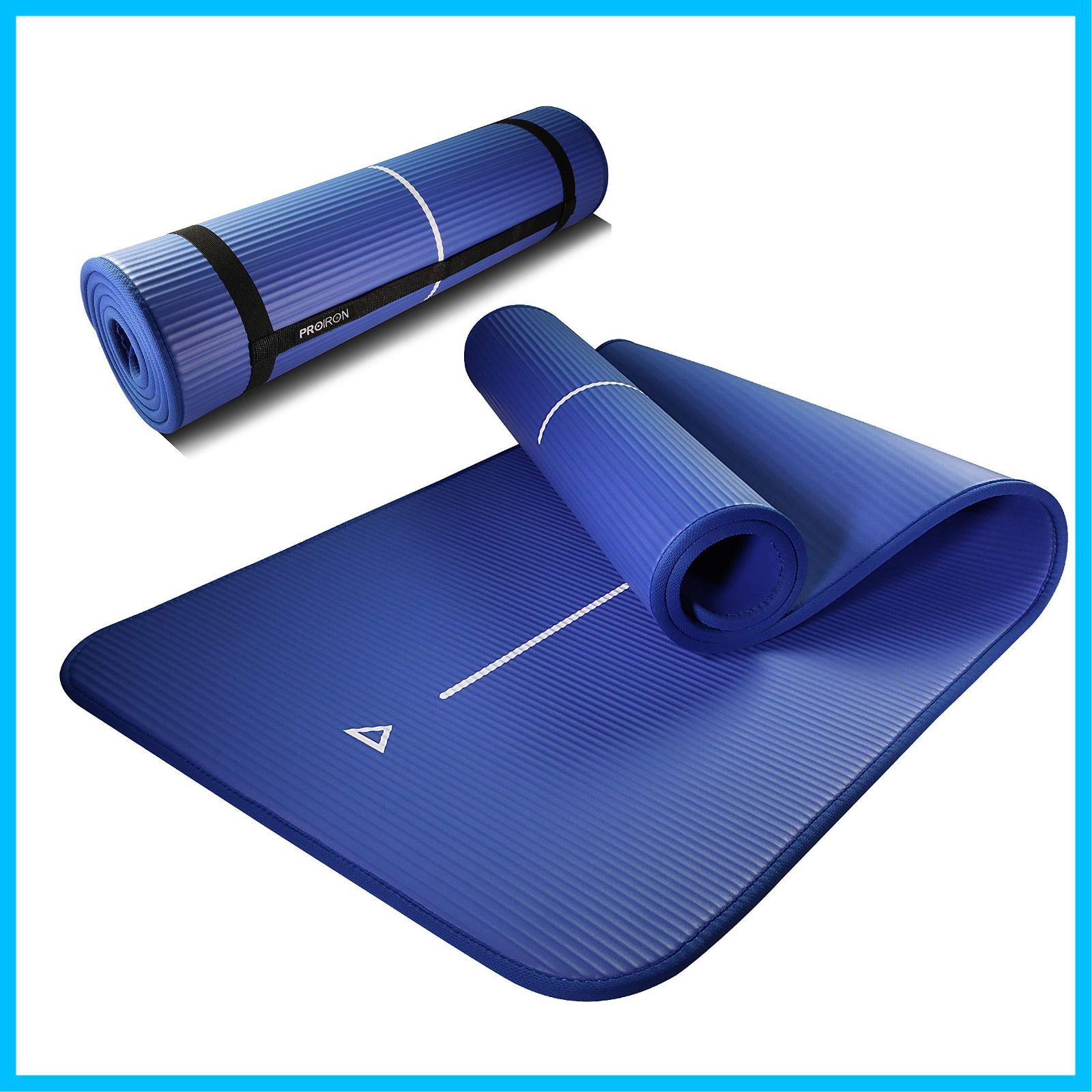 【新着商品】フィットネス エクササイズ NBR(ニトリルゴム) u0026 高密度 15mm 10mm トレーニング向け ピラティスマット マット ストレッチ 持ち運び用ストラップ付き 高級 PROIRON