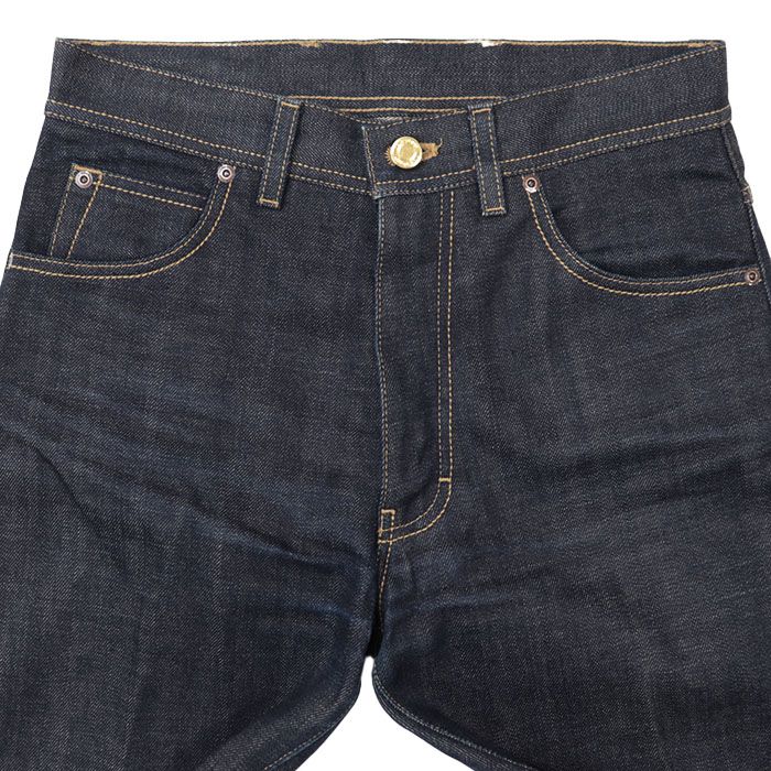 TOM FORD トムフォード デニムパンツ ロゴ メタルボタン 5 P ジーンズ トラウザーズ テーパードシルエット コットン ボトムス メンズ サイズ 44 インディゴ イタリア製