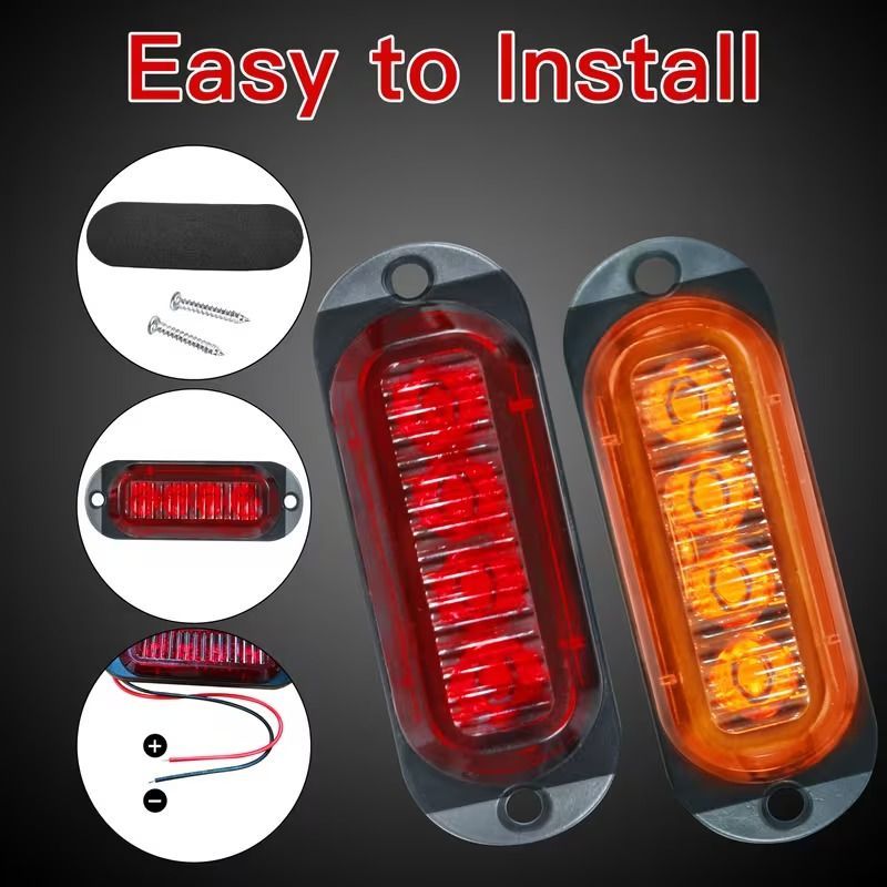 サイドマーカー トラックシャーシマーカー 赤 LEDバスマーカー