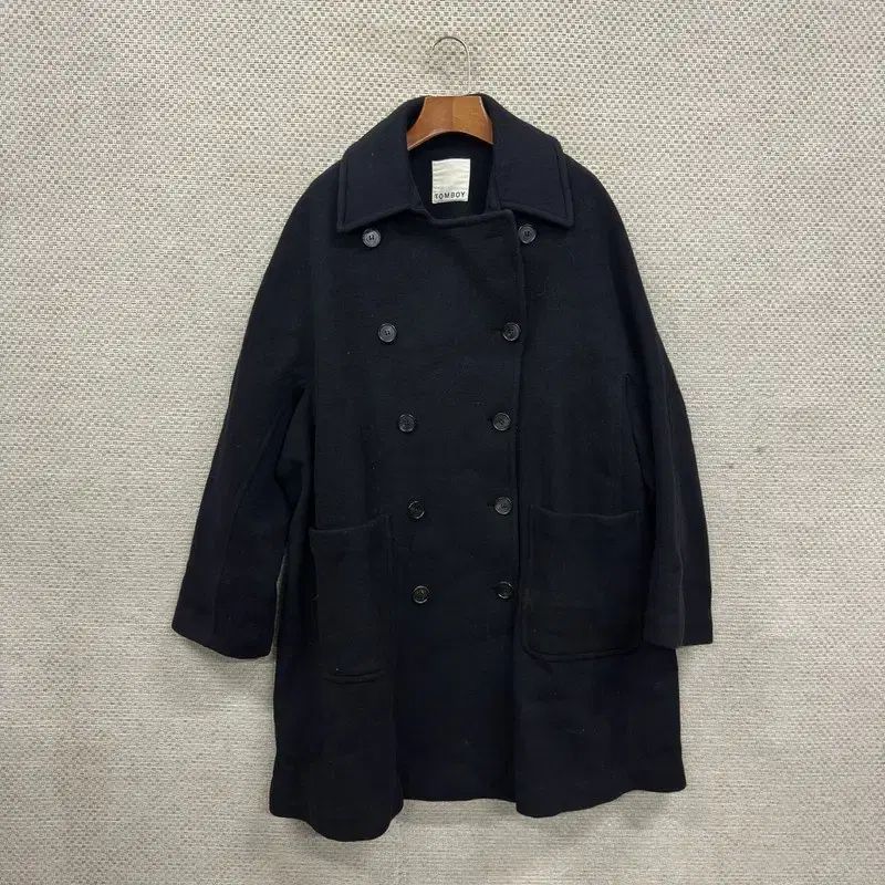 TOMBOY カジュアル ダブルボタン アンゴラ ウール コート ジャケット 85 A 02578
