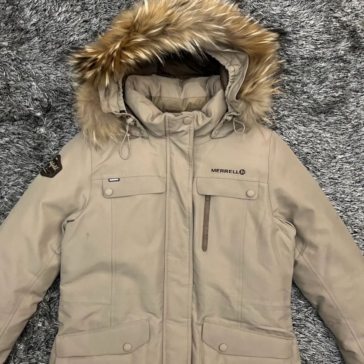 メレルダウンジャケット ダウン 濃灰 M/95 M/L 良品 MERRELLメレル 