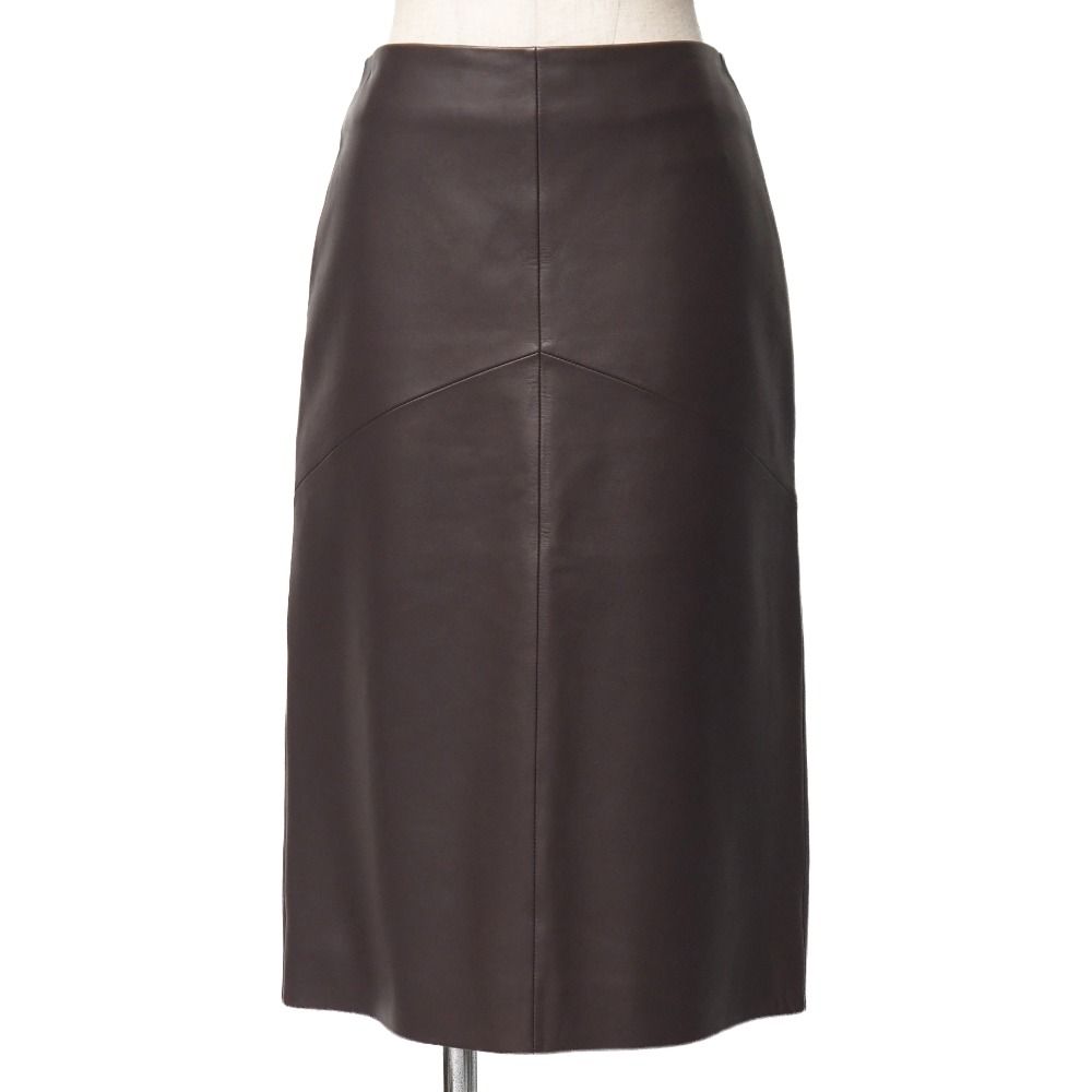 LOEWE ロエベ スカート サイズ36 ラムレザー タイト ひざ丈 ブランド古着 |RA 6844