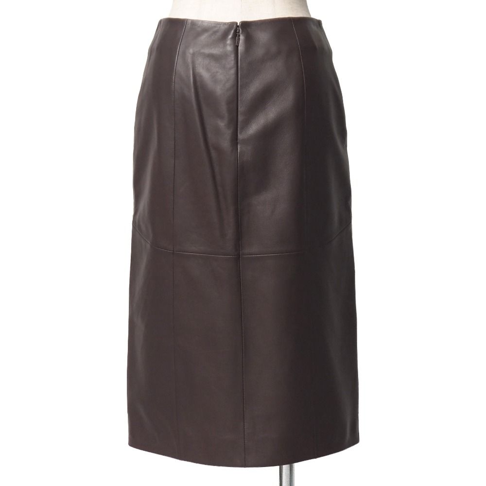 LOEWE ロエベ スカート サイズ36 ラムレザー タイト ひざ丈 ブランド古着 RA 6844